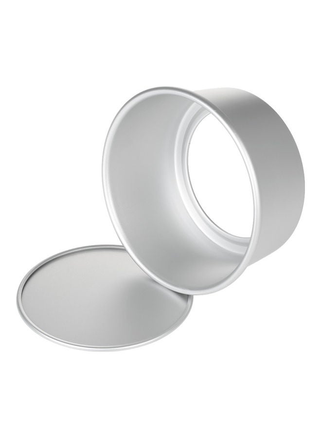 5-Piece  Aluminum Alloy Round Cake Moulds Silver 21.8x21.8x8cm - Image 3